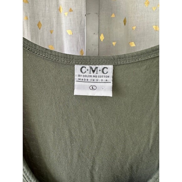 Color Me Cotton CMC Lagenlook Front Pockets Watercolor Circles Dots Midi Dress L - Picture 5 of 5